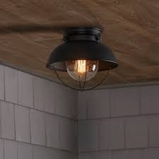 Black round led indoor hampton bay's 11 in. Outdoor Ceiling Light Fixtures Wayfair