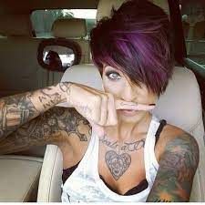 17 Stylish Hair Color Types Purple Hair Suggestions To Try Haircut Pixie Hair Color Stylish Hair Colors Short Hair Styles