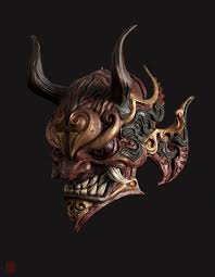 Mask Shao Zhijiao On Artstation At Https Www Artstation Com Artwork Ennpa Japanese Mask Japanese Demon Mask Oni Mask
