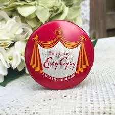 Antique Imperial Easy Copy Typewriter Ribbon Tin Canister Box Advertising Art Deco Red Orange Pink Crown Curtains Home Decor Vintage Typewriters Antiques Etsy