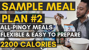 Vid 21 Sample Pinoy Meal Plan 2 2200 Calories Pinoy Diet Flexible Diet