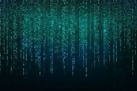 Cyber data, decryption and encryption. Resumen Tecnologia Codigo Binario El Fondo Con Datos Binarios Cae Desde La Parte Superior De La Pantalla Datos Binarios Digitales Y Concepto De Datos Seguros Vector Premium