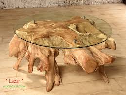 Lazar Exklusiver Couchtisch Aus Massivem Wurzelholz Inklusive Glasplatte Wood Collection Wurzelholz Couchtisch Sofa Tisch