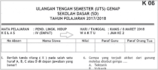 Berilah tanda silang (x) pada salah satu huruf a, b, c dan d pada jawaban yang paling tepat! Soal Uts Plh Semester 2 Kelas 4 Sd Dan Kunci Jawaban