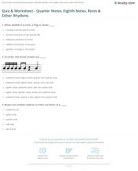 Musical notes and rests other contents: Quiz Worksheet Quarter Notes Eighth Notes Rests Other Rhythms Study Com