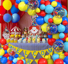 5 out of 5 stars (1,516) $ 6.99. Buy Circus Balloon Arch Kit Red Blue And Yellow Balloons Confetti Balloons For Carnival Theme Party Decorations Birthday Party Supplies Baby Shower Decor Circus Party Decor Online In Slovakia B07vbmc494