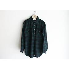 Black And Grey Flannel Shirt Vintage Pendleton Black Watch Tartan Dark Green Flannel Shirt Green Flannel Black Watch Tartan Green Flannel Shirt