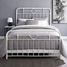 28 results bed frame material: Walker Edison Rustic Farmhouse Wood Queen Metal Headboard Footboard Bed Frame Bedroom White Farmhouse Goals