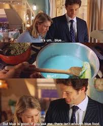 Or When Mark Reassures Bridget About Her Blue Soup In Bridget Jones Diary Bridget Jones Diary Bridget Jones Bridget Jones Movies