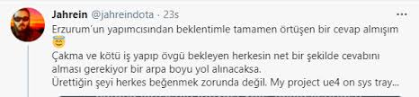 Pek çok yayıncı isim olay hakkında görüşlerini belirtirken, en çok öne çıkanlar jahrein. Jahrein In Elestirilerine Erzurum Un Yapimcisindan Sert Bir Cevap Geldi