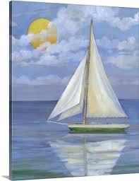 Serene Sailboat Ii In 2020 Sailboat Painting Sailboat Art Boat Art
