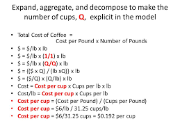 1 / 3 pound = 0.646. Biz Cafe Calculating The Cost Of Making A Cup Of Coffee Ppt Video Online Download