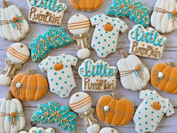 Fall Baby Shower Sugar Cookies Baby Shower Fall Baby Shower Pumpkin Lil Pumpkin Baby Shower