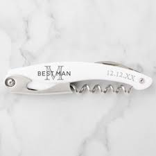Best Man Monogram Modern Wedding Favor Waiter S Corkscrew Zazzle Com Modern Wedding Favors Personalized Bottle Opener Gold Text