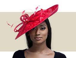 Malia Red Couture Hats African Fashion Skirts Fascinator Hats