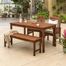Classic Dark Brown Acacia Wood 4 Piece Patio Dining Pier 1 Outdoor Dining Set Patio Dining Set Patio Dining