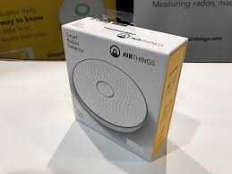 The tiny device shows a green/yellow/red air quality indication with a wave, goes. Airthings Wants You To Measure The Radon In Your House Techcrunch