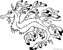 A leafy sea dragon swimming over corals in a tropical sea, a black and white vector illustration in cartoon style for a coloring book. Seadragon Coloring Pages Coloringall