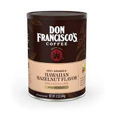Enjoy great coffee with unique hawaiian hazelnut flavor! Shop Don Francisco S Hawaiian Hazelnut Medium Roast Coffee Can Don Francisco S Coffee