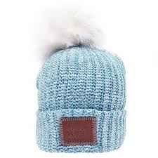 Light Blue And Teal Speckled Pom Beanie Love Your Melon Hats Love Your Melon Beanie Love Your Melon