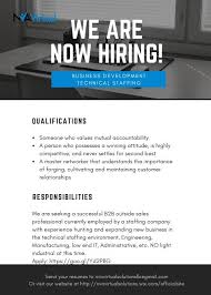 Now Hiring Business Development Technical Staffing Business Development Program Management Hiring