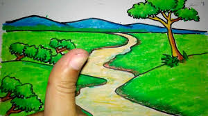 Gambar pemandangan menggunakan giotto oil pastel youtube. 98 Contoh Gambar Ilustrasi Pemandangan Menggunakan Crayon Gambarilus