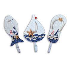 Olizee Beach Themed Wall Hooks Towel Hat Coat Hangers Rustic Wall Decorations Beachfront Decor Beachfront Decor Rustic Wall Decor Sailor Baby Showers