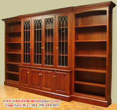 Lemari Buku Ifj 010 Bookcase With Glass Doors Antique Bookcase Shelves