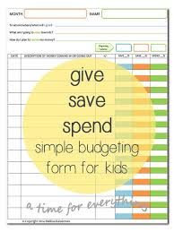 Give Save Spend Budget Sheet Printable For Kids Instant Etsy Budget Sheets Budget Printables Kids Budget