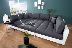 Moderne Xxl Wohnlandschaft Kent 305cm Anthrazit Weiss Federkern In 2020 Wohnen Wohnlandschaft Sofa Wohnlandschaft