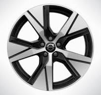 Volvo Wheel 19"x8.5" 5-Spoke Black Diamond Cut Rear