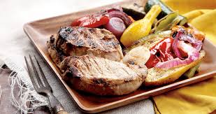 Ready to prepare a delicious, flavorful. Zesty Pork Loin Chops And Grilled Marinated Vegetables Our State