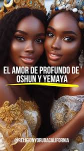 Oshun y Yemayá 💛💙hermanas unidas por el agua, simbolizan el amor  fraternal más puro y profundo. 🌊💛 Yemayá, la protectora inmensidad del  mar, y Oshun, la dulce corriente del río, se complementan en ...