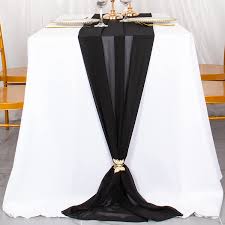 We have different fabrics available, including a popular sequin line. Amazon Com Chiffon Table Runner 2pcs 29x120 Inch Boho Table Decor Black 10ft Long Sheer Table Runner For Rustic Wedding Baby Shower Bridal Table Decoration Home Kitchen