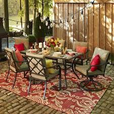 Garden Treasures Vinehaven 7 Piece Dining Set Small Patio Decor Garden Treasures Patio Furniture Patio Decor