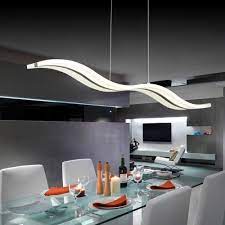 Contemporary dining room lighting ideas for fixtures come in different forms which range from simple recessed pin lights to drop light, pendant lights, ceiling mounted lights and chandeliers. Lightinthebox Acrylic Led Pendant Light Wave Shape Chandeliers Modern Island Dining Room Lighting Fixture With Max 40w Chrome Finish 3400 Lm Light Source Warm White Voltage 90 240v Bulb Included 1pc Buy Online In Sweden At