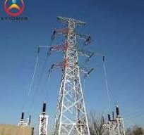 Galvanized Electricity Pylon Line Pole Transmission Lattice Steel Angle  Tower
