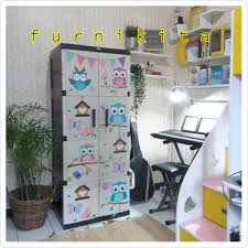 Harga lemari plastik lemari pakaian tabitha susun 4. Jual Lemari Plastik Susun 4 Akako Motif Owl Elmo Furniland