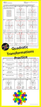 This Is A Double Sided Practice Page Covering All Of The Quadratic Transformations Up Down Right Left Narr Quadratics Solving Quadratics Math Lesson Plans