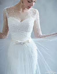 This Pearl Embellished Wedding Dress From Ray Co Is Filled With Angelic Romance Wedding Dresses Pearl Wedding Dress Bridal Dresses