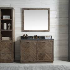 Chesterle 48 single bathroom vanity set. 48 Inch Rustic Finish Bathroom Vanity Moon Stone Countertop