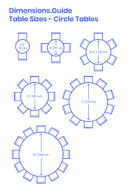 Size chart for round dining tables. Circle Tables Size Variations Round Dining Room Table Round Dining Room Dining Table Dimensions
