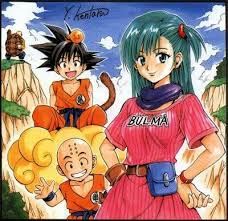 Goku, Bulma, Krillin and Master Roshi | Anime, Dragon ball z, Manga artist