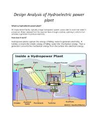 Design Analysis Of Hydroelectric Power Plant By Usman Nawaz