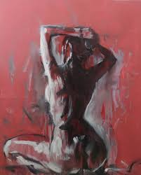 Nude Black and Red Painting Woman Naked Figure Art Sxy Bedroom Art - Etsy  Canada