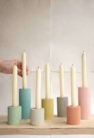 Slice wood log candle holders. Column Concrete Candle Stick Holders Grey The Squid Ink Co