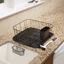 Oxo good grips folding stainless steel dish rack. Rubbermaid 15 4 In W X 14 4 In L X 6 In H Metal Dish Rack And Drip Tray In The Dish Racks Trays Department At Lowes Com