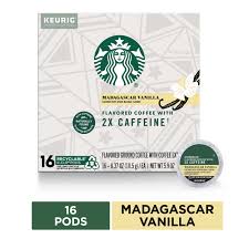 Starbucks Flavored K Cup Coffee Pods With 2x Caffeine Madagascar Vanilla For Keurig Brewers 1 Box 16 Pods Walmart Com In 2020 Vanilla Flavoring Starbucks Flavors Coffee Flavor