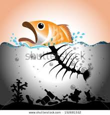 Illustration Of Fish And Fish Bone In In Polluted Water Water Pollution Concept Water Pollution Poster Save Water Drawing Water Pollution