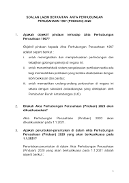Akta 177 adalah akta yang menetapkan peraturan mengenai perhubungan di antara majikan, pekerja dan kesatuan sekerja. Https Jpp Mohr Gov My Files Pdf Acts Faq 20kuatkuasa 20pindaan 20akta 20177 20edited20012021 Pdf